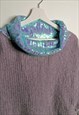CHARLOTTE RUSSE Y2K KNIT SWEATER SEQUINS COLLAR COWL NECK