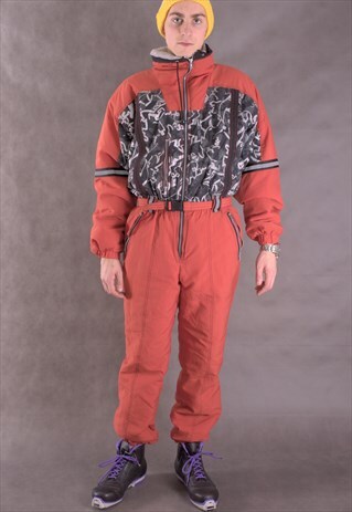 VINTAGE 90S UNISEX BURNT ORANGE SNOWBOARD OR SKI SUIT