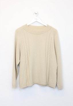 Vintage Slimma knit sweatshirt in beige. Best fits M