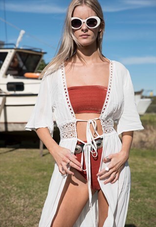 WHITE FESTIVAL KIMONO JACKET