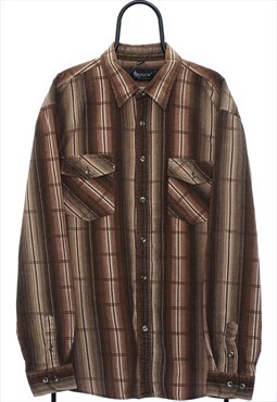 Vintage Bygen Brown Striped Corduroy Shirt Womens