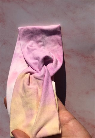 PASTEL BLUE PINK YELLOW CROSS KNOT COTTON HEADBAND