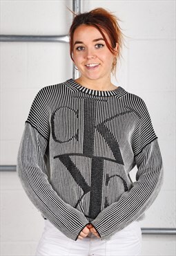 Vintage Calvin Klein Jumper in Black Knitted Sweater XS