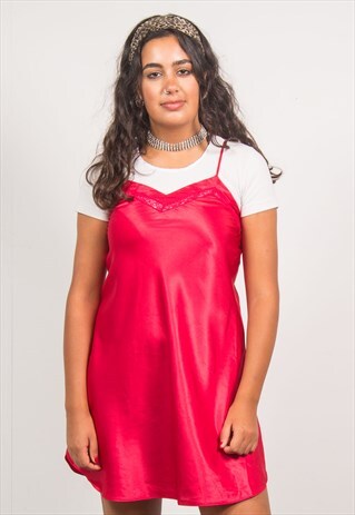 VINTAGE 90'S RED SLIP DRESS