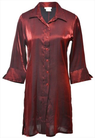 BEYOND RETRO VINTAGE EXTRA LONG PETITE EVENING SHIRT - S