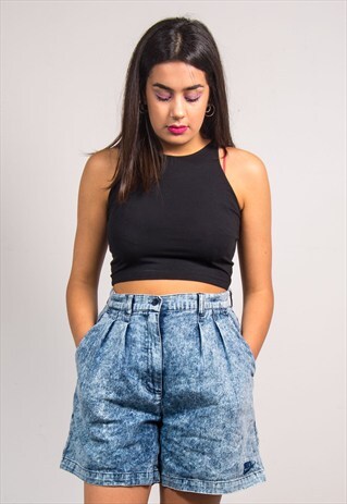 VINTAGE 90'S NIKE BLUE ACID WASH DENIM SHORTS