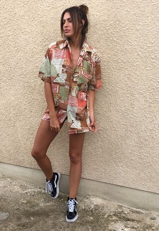 PATTERNED OVERSIZED RETRO VINTAGE UNISEX FESTIVAL SHIRT