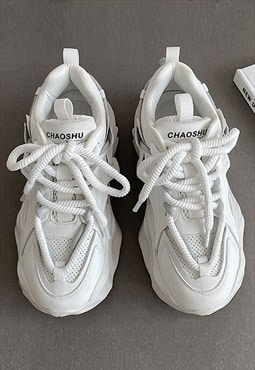 Futuristic sneakers chunky sole trainers platform shoes