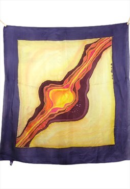 Vintage 80s Scarf Rave Abstract Handpainted Bandana