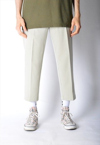 VINTAGE 90S UNISEX BEIGE CHECK PANTS