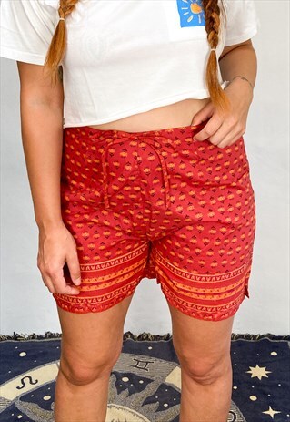 VINTAGE 90'S BOHEMIAN PATTERN HIGH WAISTED SHORTS