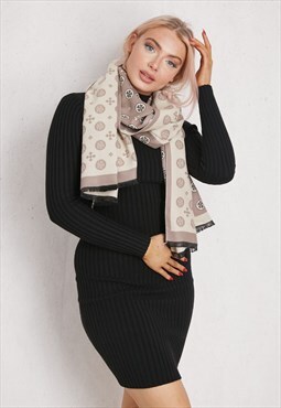 Grey leopard printed Soft Touch Thin Scarf