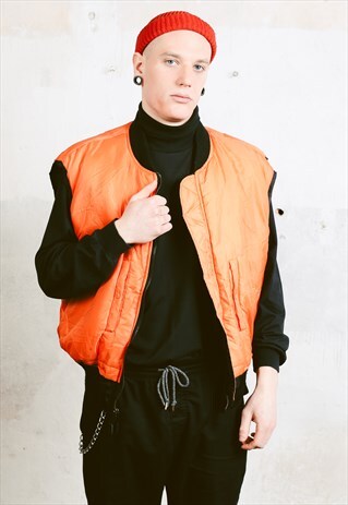 VINTAGE 80S REVERSIBLE BOMBER VEST