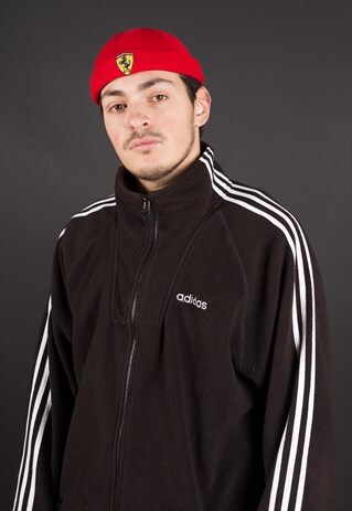 D. BROWN ICONIC 3 STRIPE FULL ZIP ADIDAS FLEECE TOP