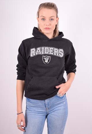 REEBOK WOMENS VINTAGE HOODIE JUMPER SMALL BLACK 90'S