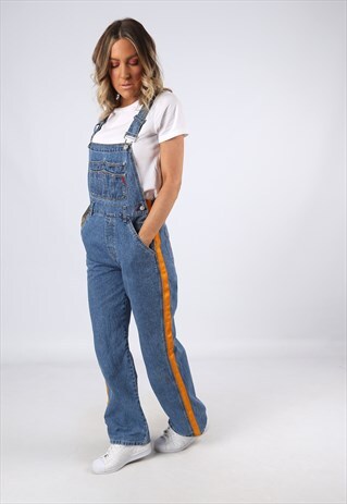 DUNGAREES DENIM BICH REWORKED SIDE STRIPE WIDE UK 10 (31M)