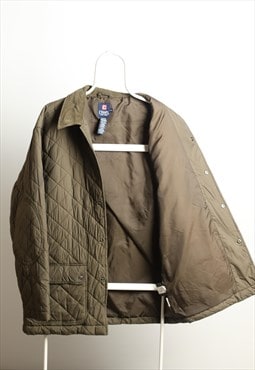 Vintage Chaps Ralph Lauren Quilted Longline Jacket Green