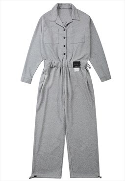 Unusual jumpsuit retro playsuit grunge pants in washed grey