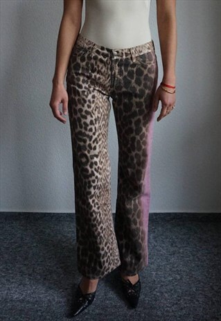 Y2K JUST CAVALLI LEOPARD FLARED PANT - 2000S VINTAGE CAVALLI
