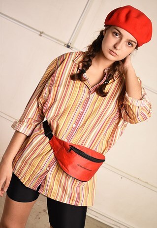 Y2K RETRO FESTIVAL STRIPED OVERSIZED SHIRT TOP