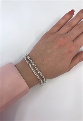 1990S VINTAGE SILVER PLATED BRACELET SET OF TWO