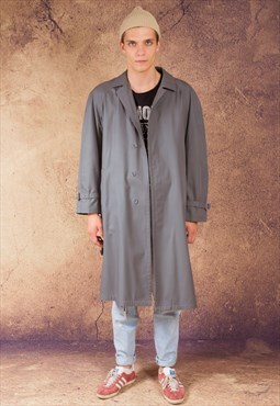 90s trench coat in classic style and grey color