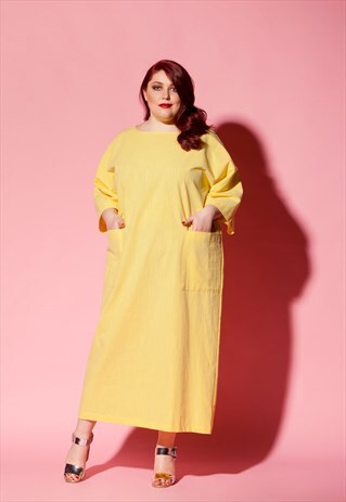 PLUS SIZE LINEN DRESS/ PLUS SIZE DRESS/ PLUS SIZE KAFTAN/
