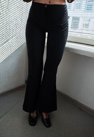 VINTAGE 80'S BLACK FLARE TROUSERS