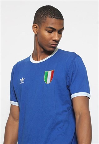 VINTAGE ADIDAS LOGO T-SHIRT BLUE