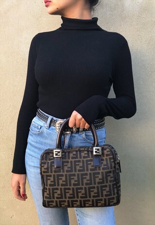 VINTAGE FENDI HAND BAG MADE IN ITALY ZUCCA MONOGRAM