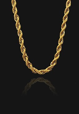 Twist Rope Chain Necklace 18K Gold Plated