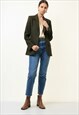 VINTAGE 60'S BUTTON WOOL TWEED GREY POCKET BLAZER 4712