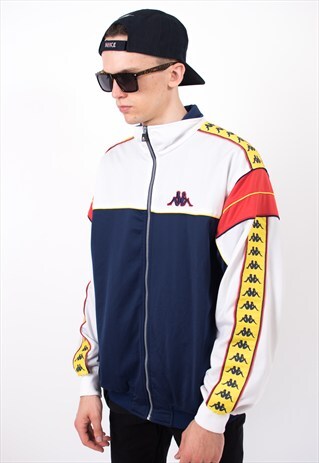 VINTAGE 90S COLOUR BLOCK KAPPA BOMBER JACKET