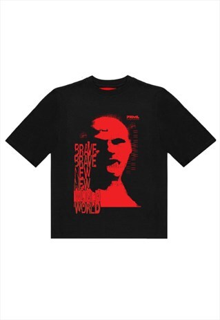 T-SHIRT OVERSIZE BLACK BRAVE