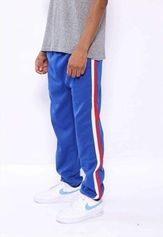 VINTAGE CHAMPION STRIPE TRACK BOTTOMS BLUE