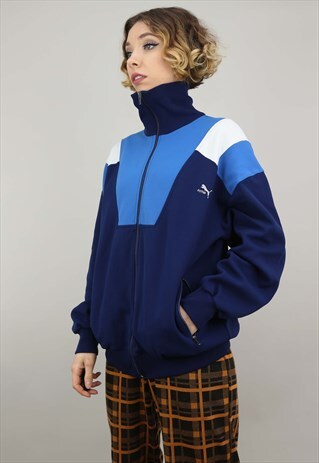 VINTAGE OVERSIZED BLUE PUMA TRACK TOP