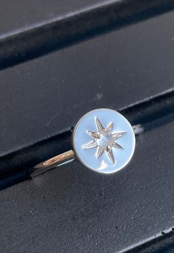 Moonstone Starlight Silver Ring - Celestial Boho Jewellery