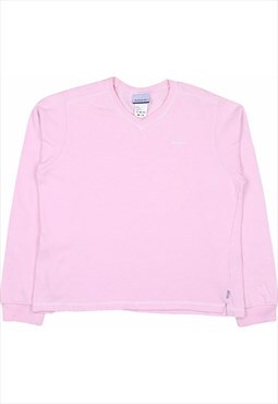 Reebok 90's Spellout V Neck Sweatshirt Medium Pink