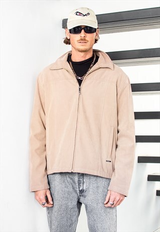 VINTAGE Y2K OVERSIZE CREAM QUALITY DAD JACKET