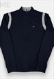 Calvin Klein navy blue knitwear zip jacket womans size UK14
