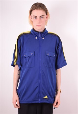 ADIDAS MENS VINTAGE TRACKSUIT TOP JACKET LARGE 90S