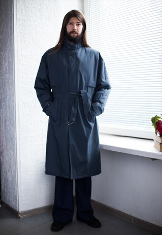 VINTAGE 70'S BLUE/GREY WARM COAT