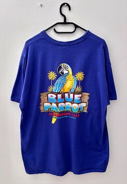 Gildan blue parrot cafe Florida blue tourist T-shirt XL 