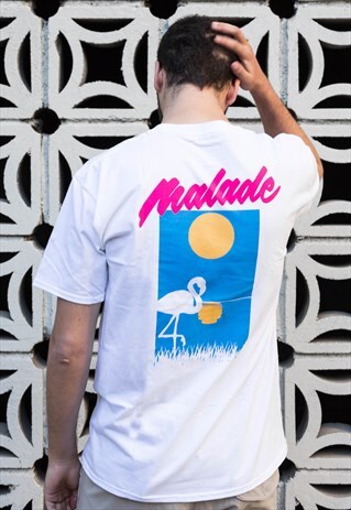 MALADE NATION T-SHIRT WHITE - SUNSET