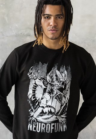 NEUROFUNK ALIEN SWEATSHIRT JUNGLIST MENS JUMPER PULLOVER TOP