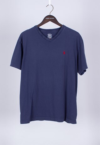 VINTAGE 90S NAVY BLUE T-SHIRT POLO RALPH LAUREN