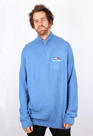 VINTAGE TOMMY HILFIGER QTR ZIP PULLOVER JUMPER