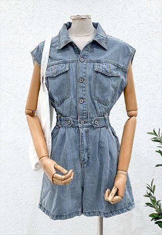 asos denim playsuit