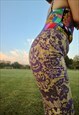 90S VINTAGE NOS JUST CAVALLI ARABESQUE  PATTERN FLARED PANTS