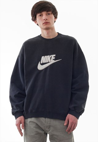 VINTAGE NIKE CREW NECK 90S BLACK BIG LOGO